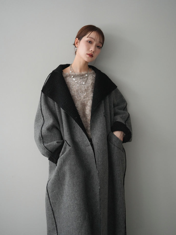 [予約]アウトシーム裏ボアコート/gray