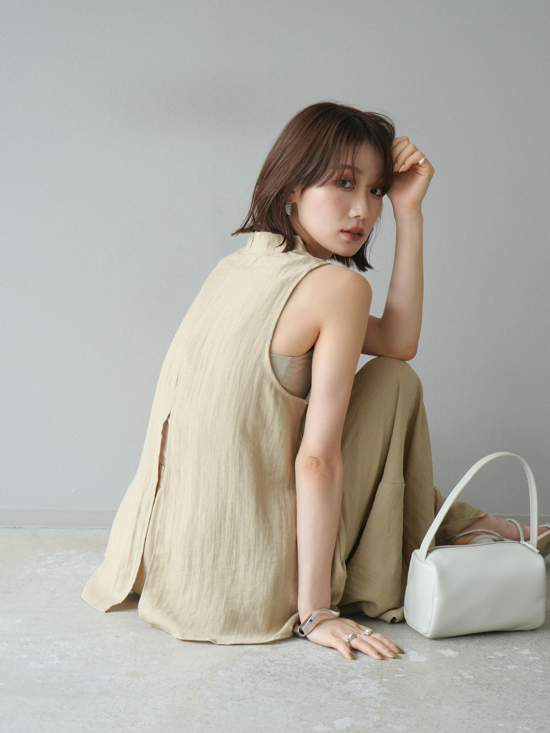 [SET]ホルターネックバックスリットブラウス＆スーパーワイドパンツSET UP(2set)