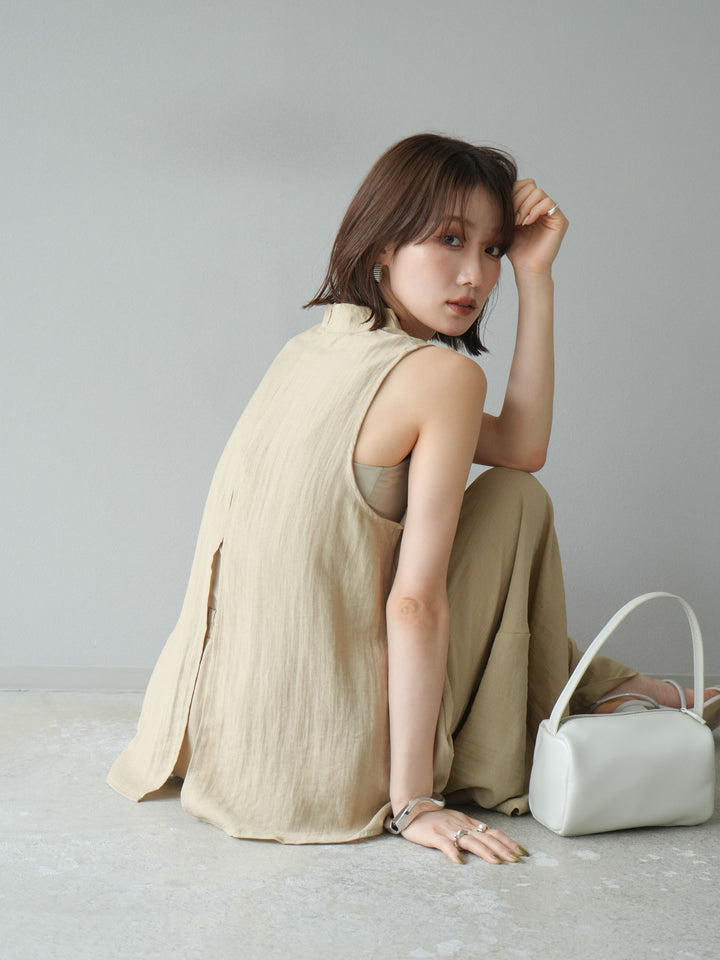 [SET]ホルターネックバックスリットブラウス＆スーパーワイドパンツSET UP(2set)