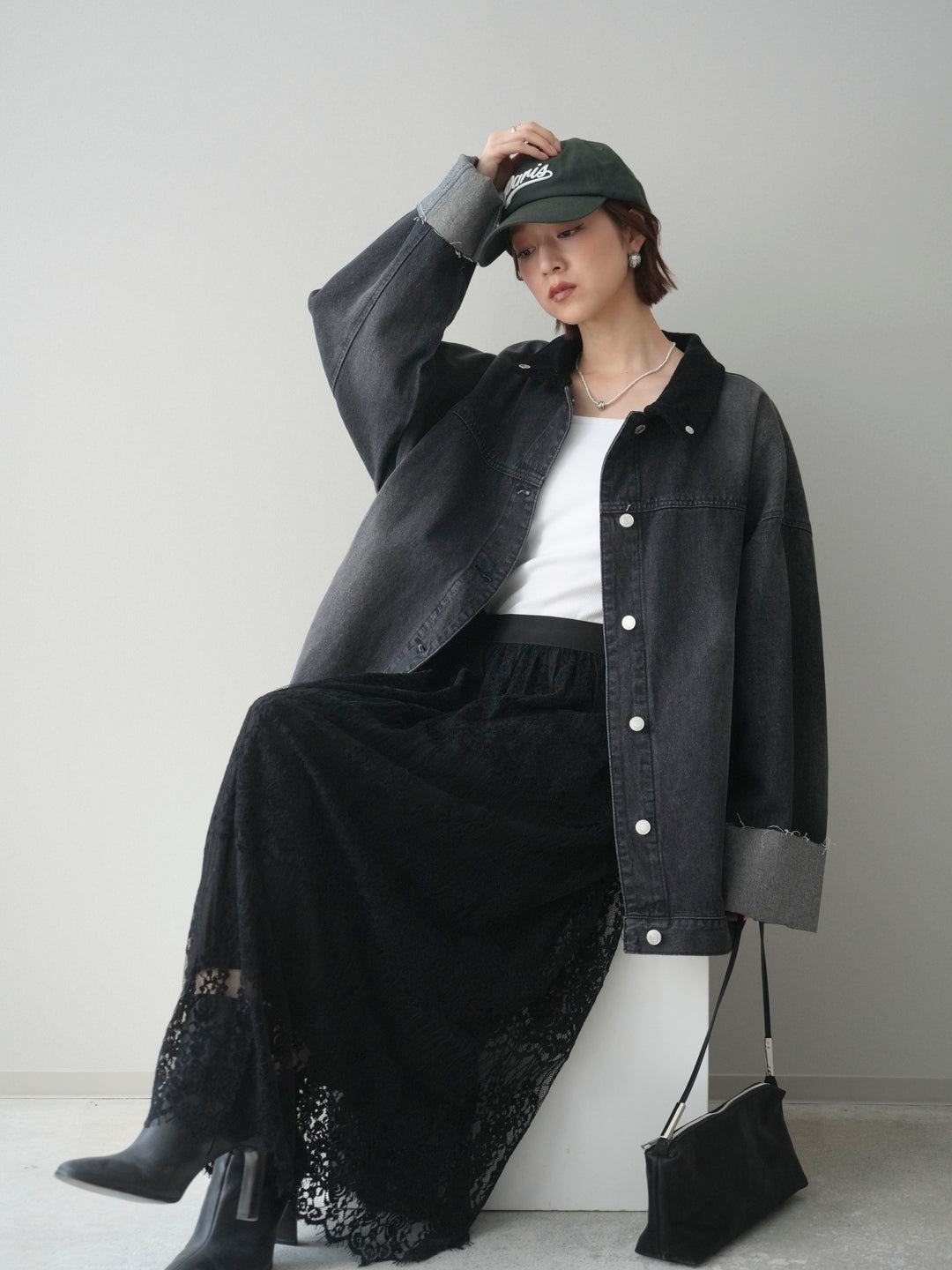 [予約]コーデュロイ×デニムミドルジャケット/gray