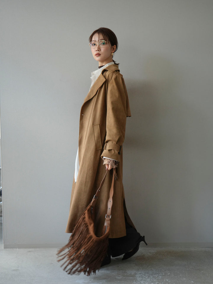 [予約]スエードトレンチコート/キャメル