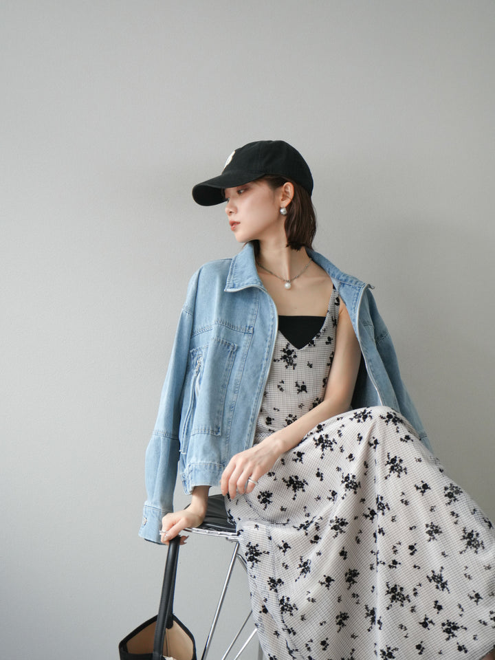 [予約]ZIPポケットデニムショートブルゾン/ブリーチ