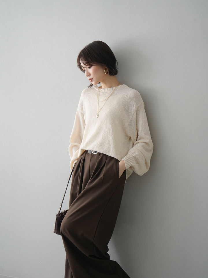 [予約]バックシアーフラワーレースニットプルオーバー/ivory