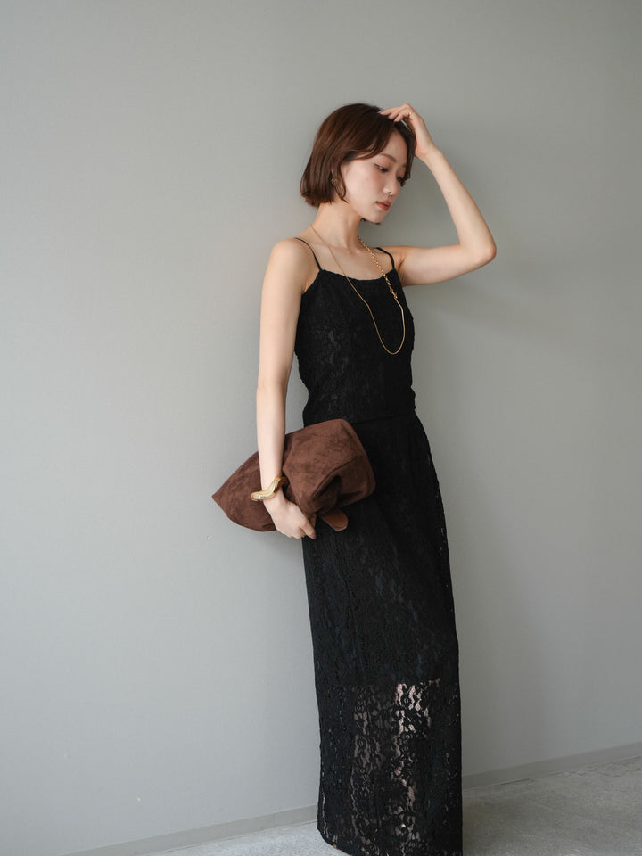 [SET]フルレースキャミ＆IラインスカートSET UP