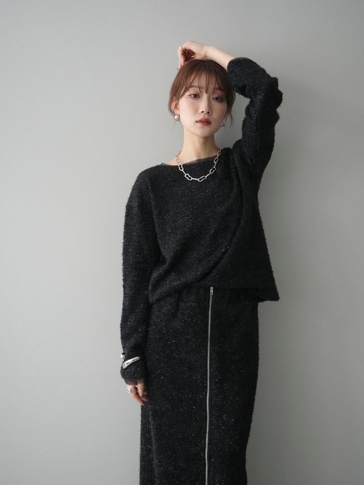 [SET]ラメシャギートップス+選べるアクセセット(2set)