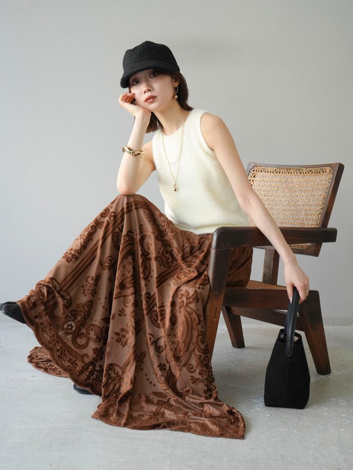 [予約]シャギーニットタンクトップ/アイボリー