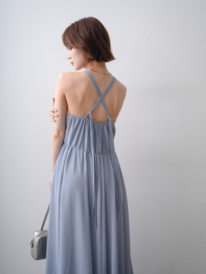 [予約]クロシェシフォンキャミワンピース/lightblue