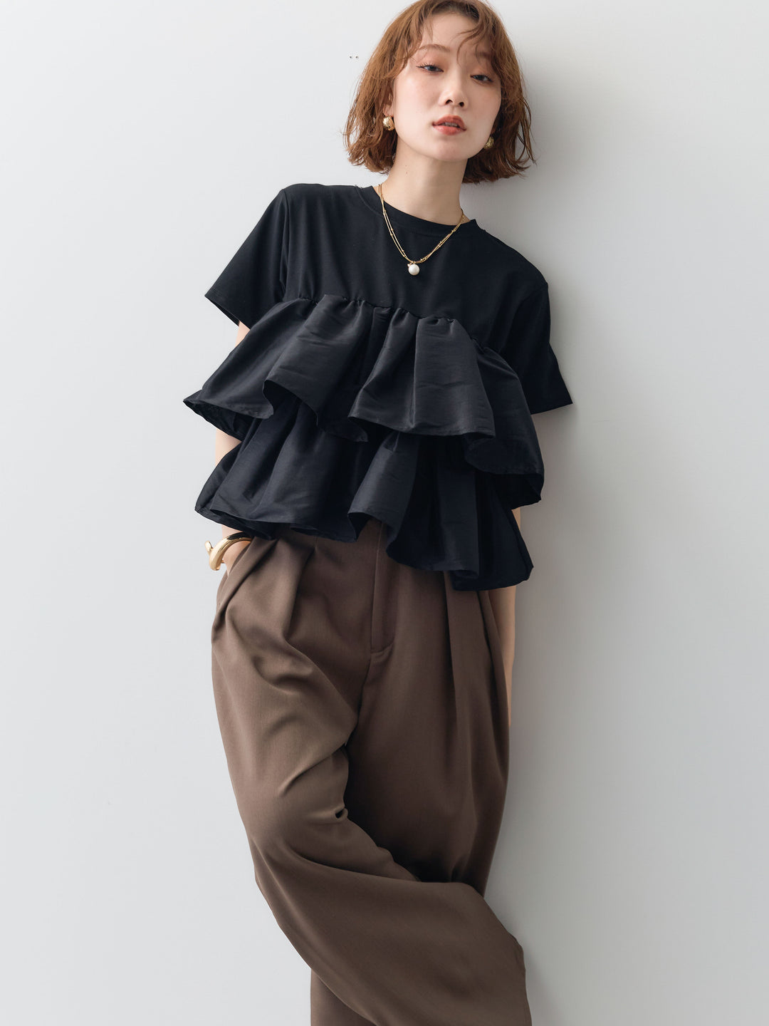 [SET]フリルティアードTEE+選べるアクセセット(2set)