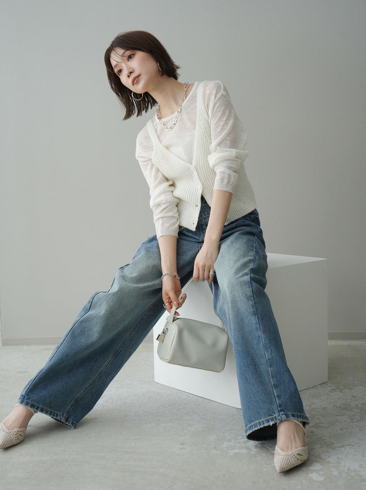 [予約]ビスチェアンサンブルシアーニット/white