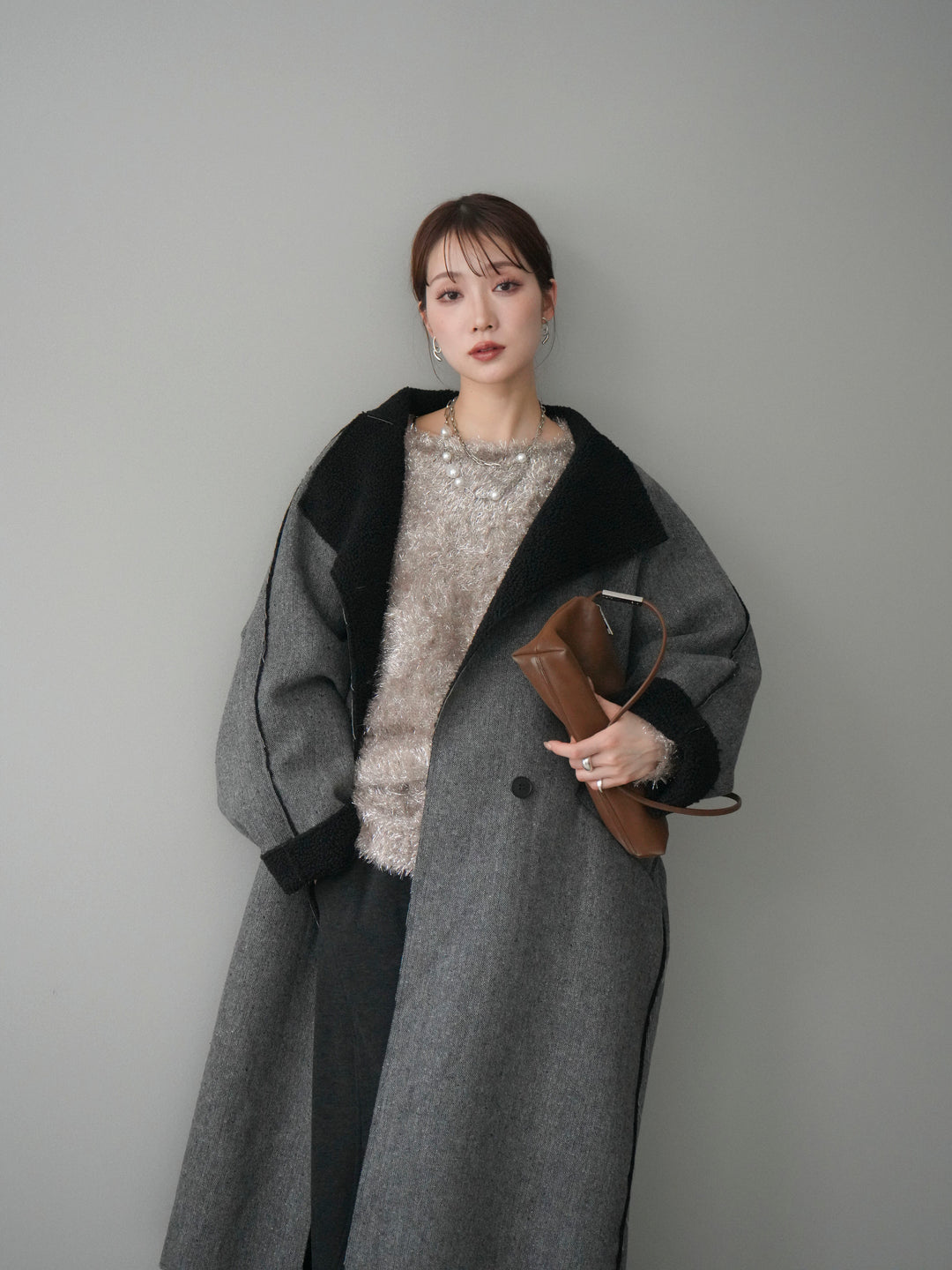 [予約]アウトシーム裏ボアコート/gray