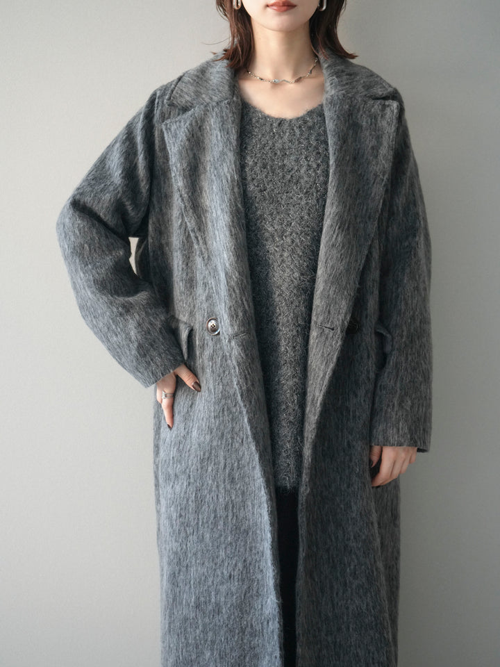 [予約]ソフトシャギーチェスターコート/charcoal