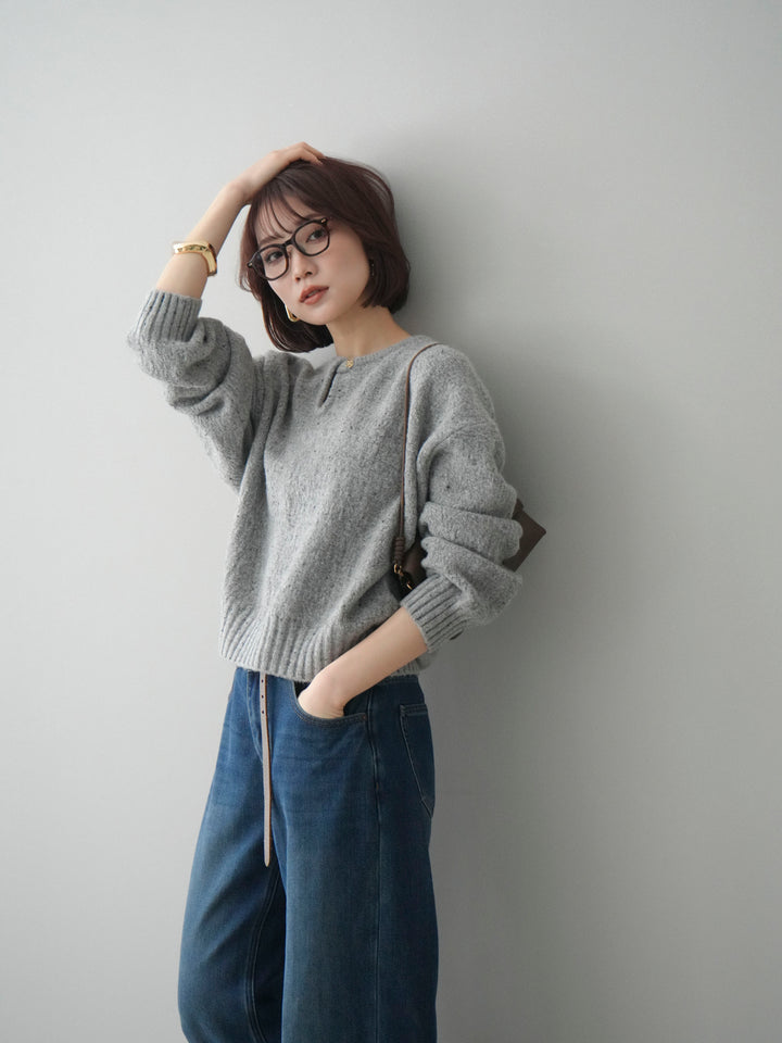 [SET]ツイストネックラメネップヤーンニットプルオーバー+ツイストネックラメネップヤーンニットプルオーバー(2set)