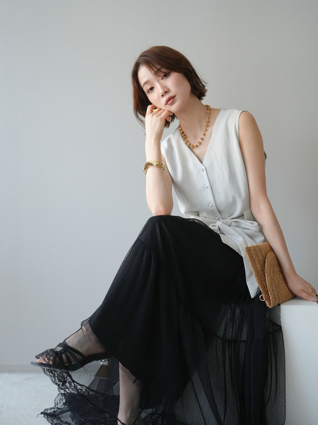 [予約]ウエストマークベスト/gray