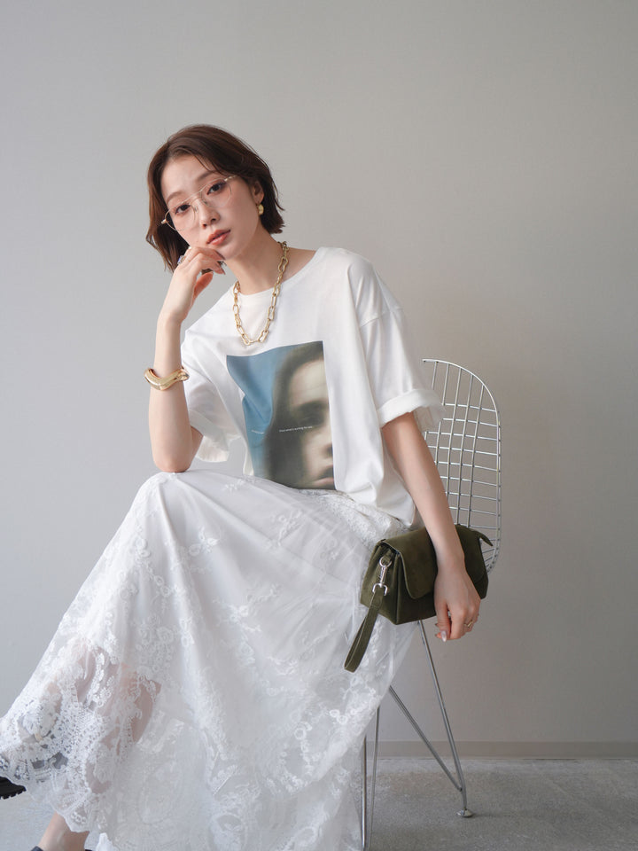 [予約]ブラーアートフォトTシャツ/off2