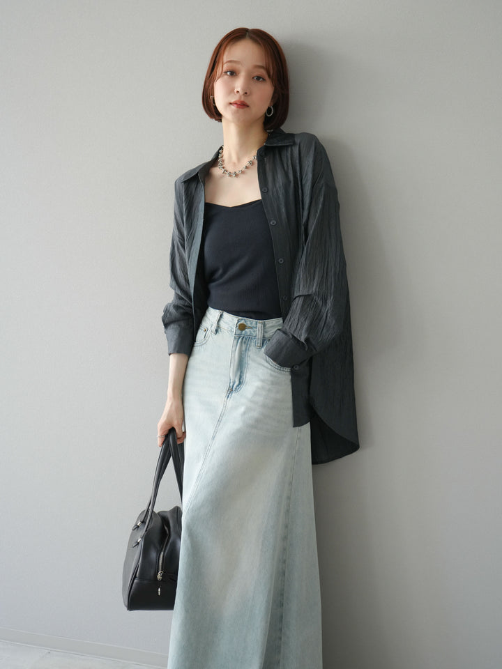 [予約]ワッシャーシャイニーシャツ/グレー