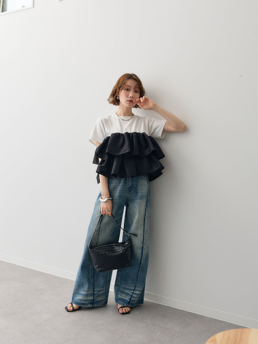 [SET]フリルティアードTEE+選べるアクセセット(2set)