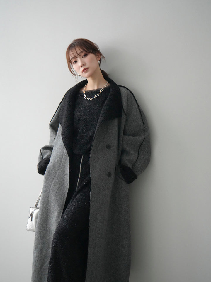 [予約]アウトシーム裏ボアコート/gray