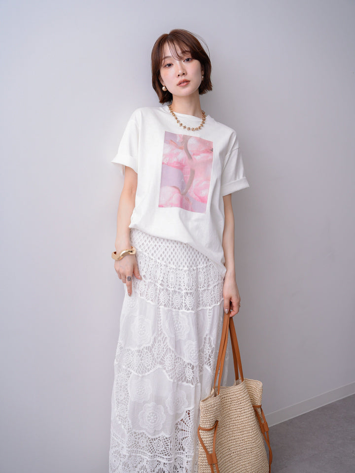 [予約]ニュアンスフローラルフォトTEE/OFF2