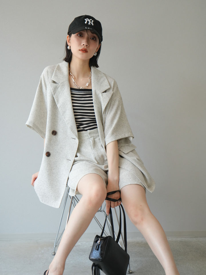 [SET]サマーツイードハーフジャケット+サマーツイードハーフパンツ(2set)