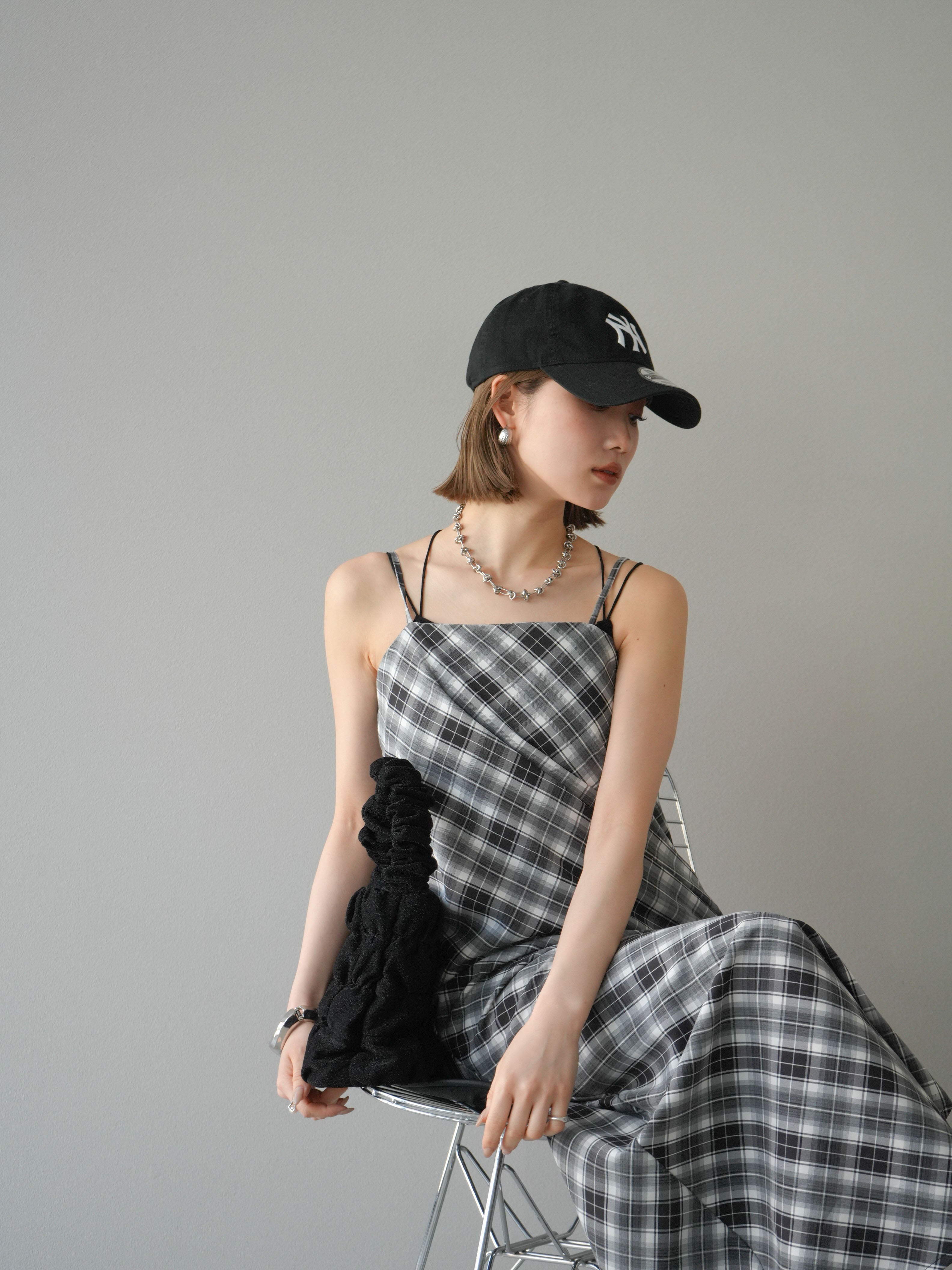 アキュミリア　accu milia タータンチェックブラックベアーワンピ② アキュミリア accu milia タータンチェックブラックベアーワンピ