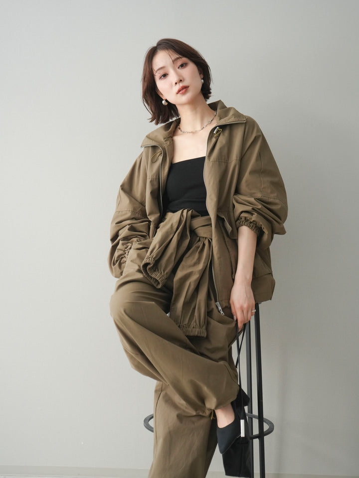 [予約]ビッグポケットコットンナイロンジップブルゾン/brown