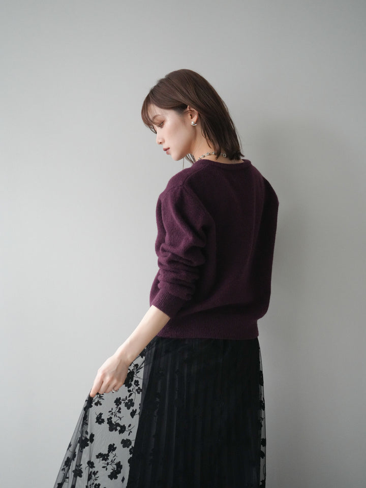 [SET]アンティークボタンニットカーディガン+選べるアクセセット(2set)