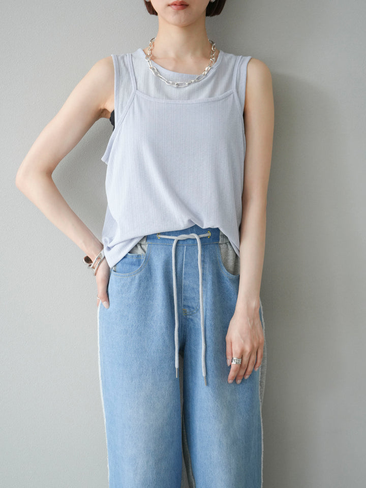 [予約]アイスタッチ2WAYデザインキャミタンク/ブルー