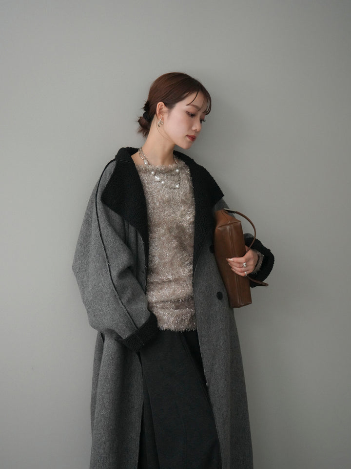 [予約]アウトシーム裏ボアコート/gray