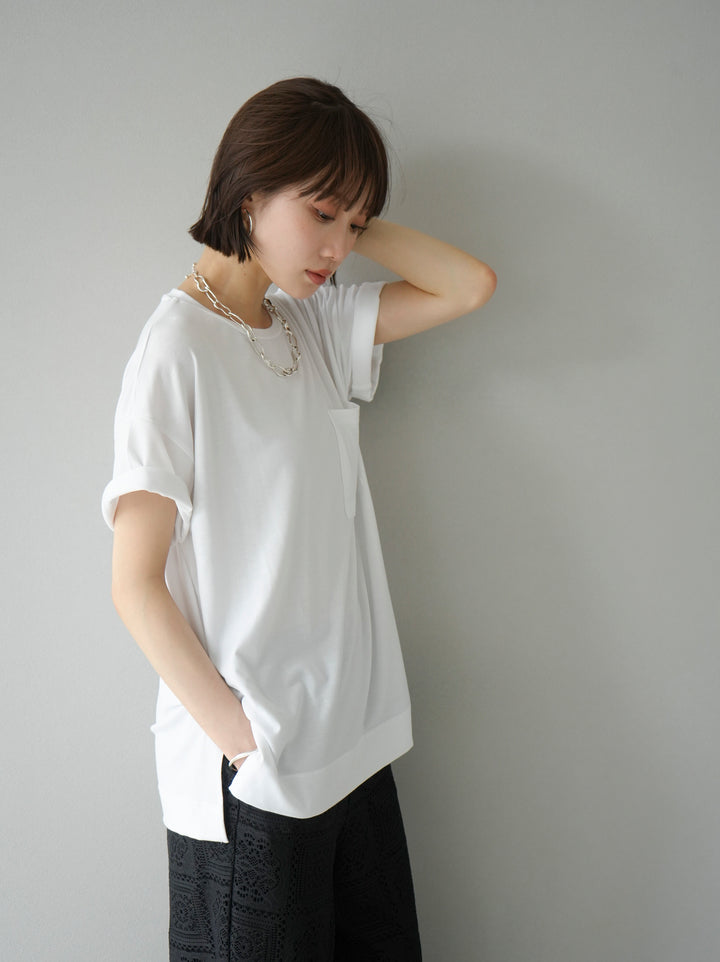 [Pre-order] UV-cut &amp; dry-resistant pocket T-shirt/white