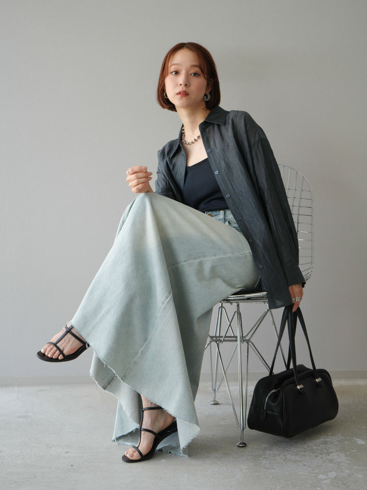 [予約]ワッシャーシャイニーシャツ/グレー