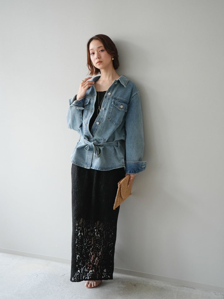 [SET]フルレースキャミ＆IラインスカートSET UP