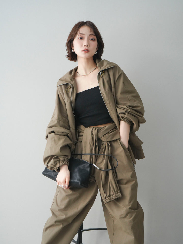 [予約]ビッグポケットコットンナイロンジップブルゾン/brown