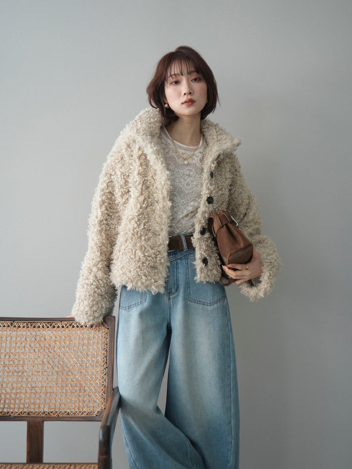 [SET]プードルファーミドルスタンドブルゾン+プードルファーミドルスタンドブルゾン(2set)