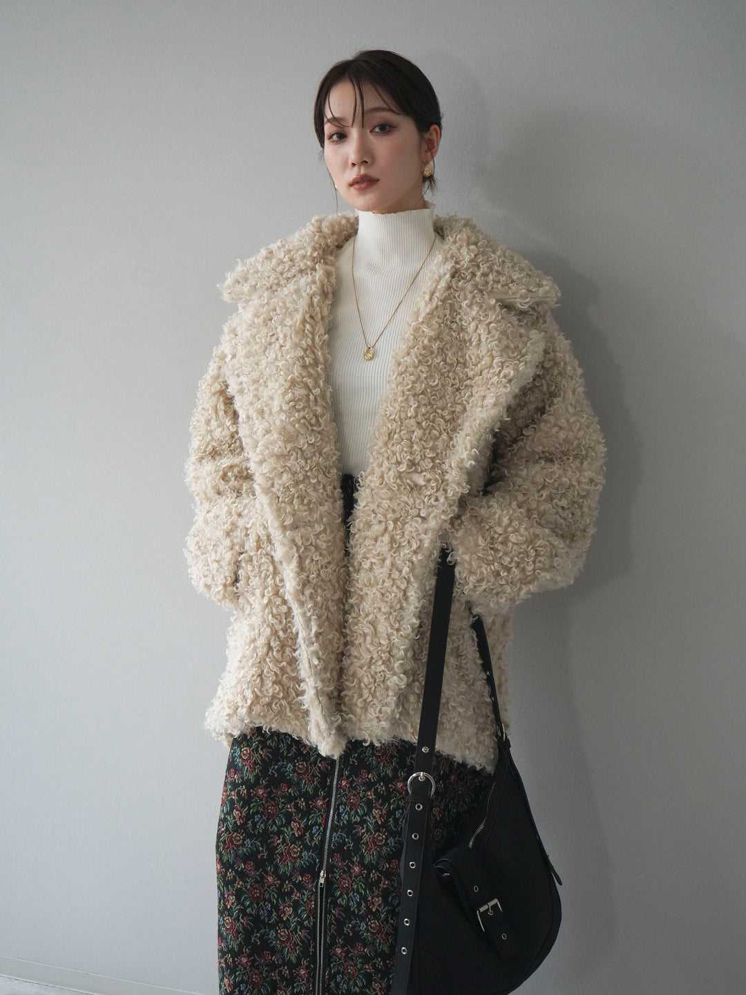 [予約]プードルファーダブルミドルコート/ivory