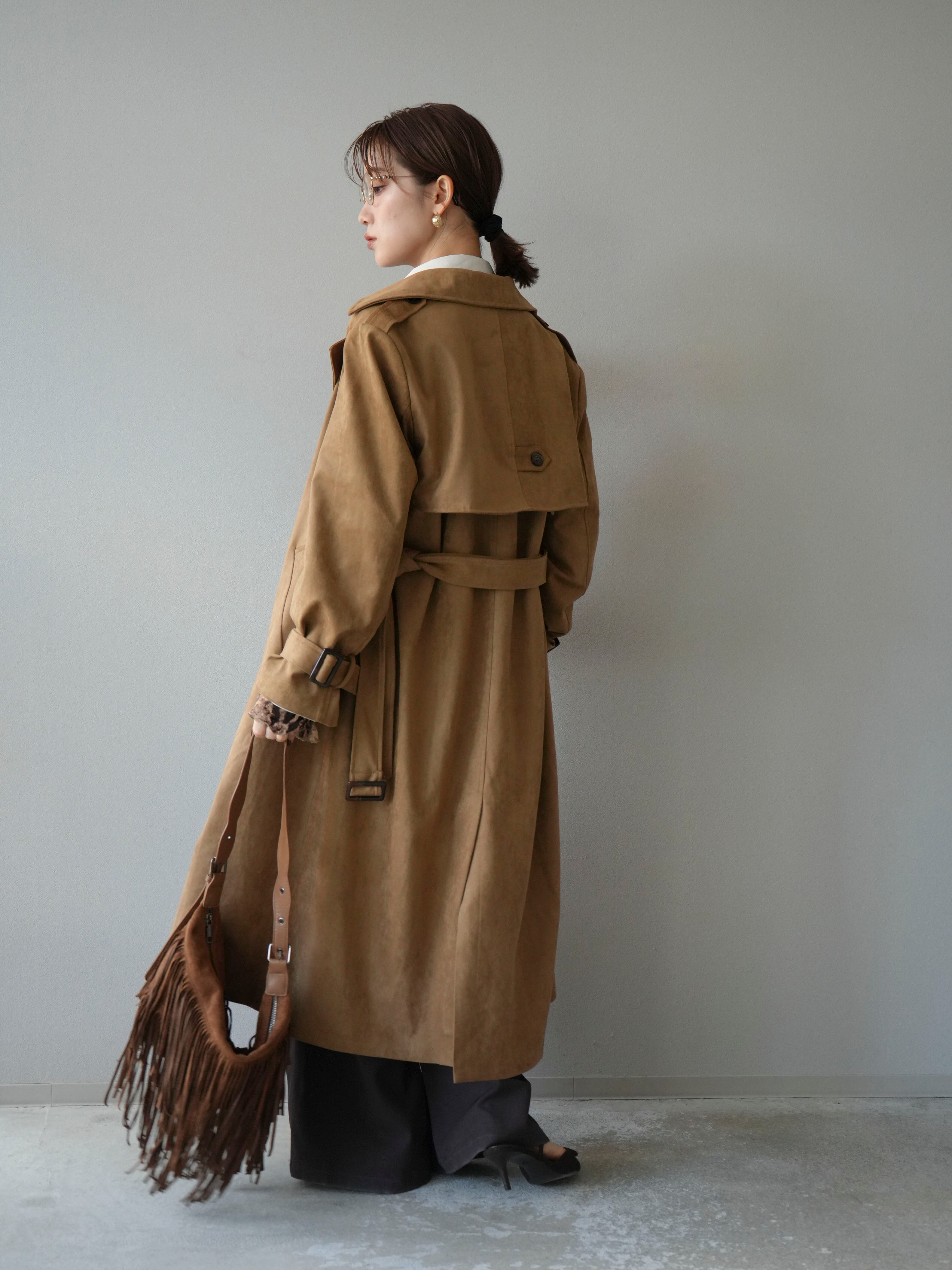 予約]スエードトレンチコート/キャメル – Lumier