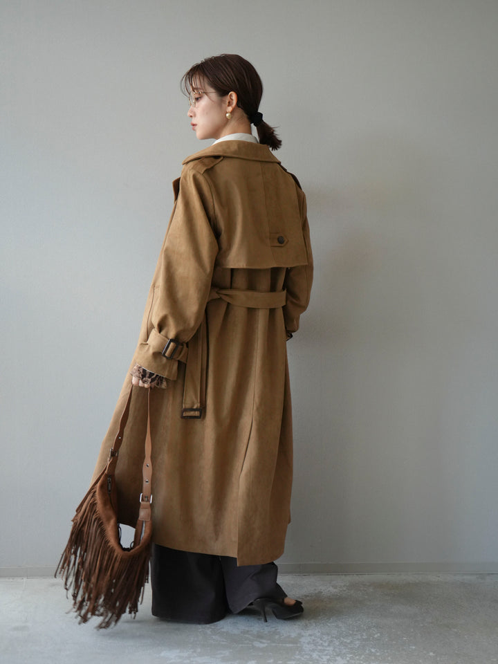 [予約]スエードトレンチコート/キャメル