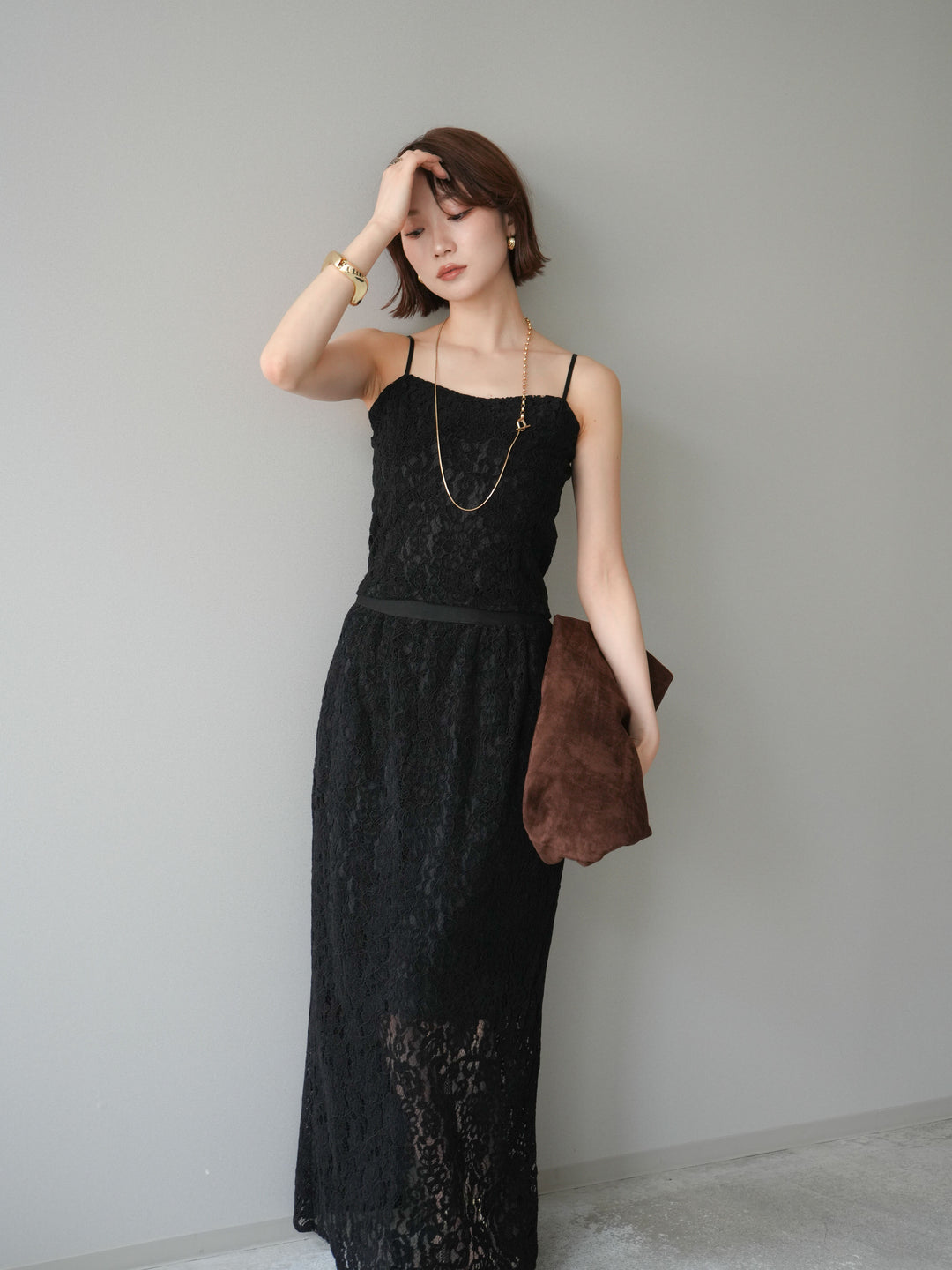 [SET]フルレースキャミ＆IラインスカートSET UP