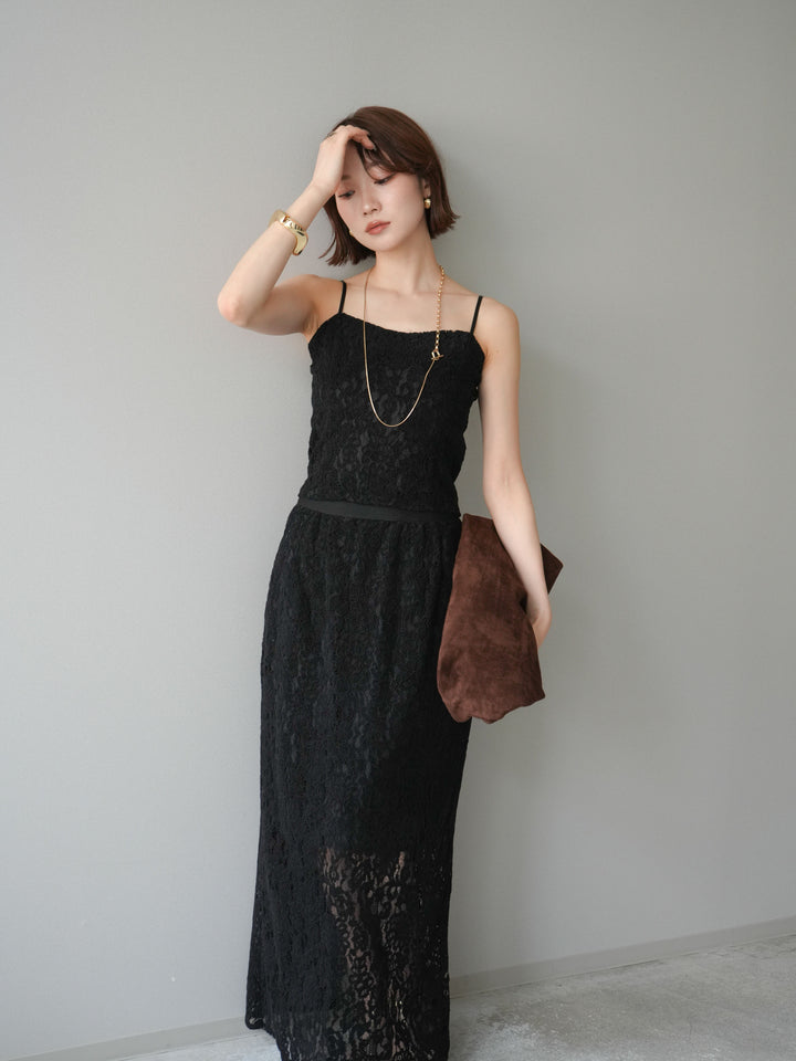 [SET]フルレースキャミ＆IラインスカートSET UP