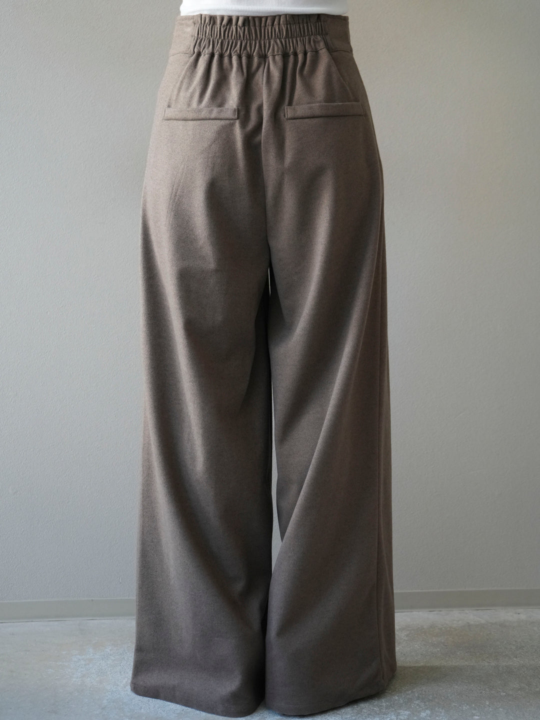 [予約]ウールタッチフロントジップパンツ/mocha