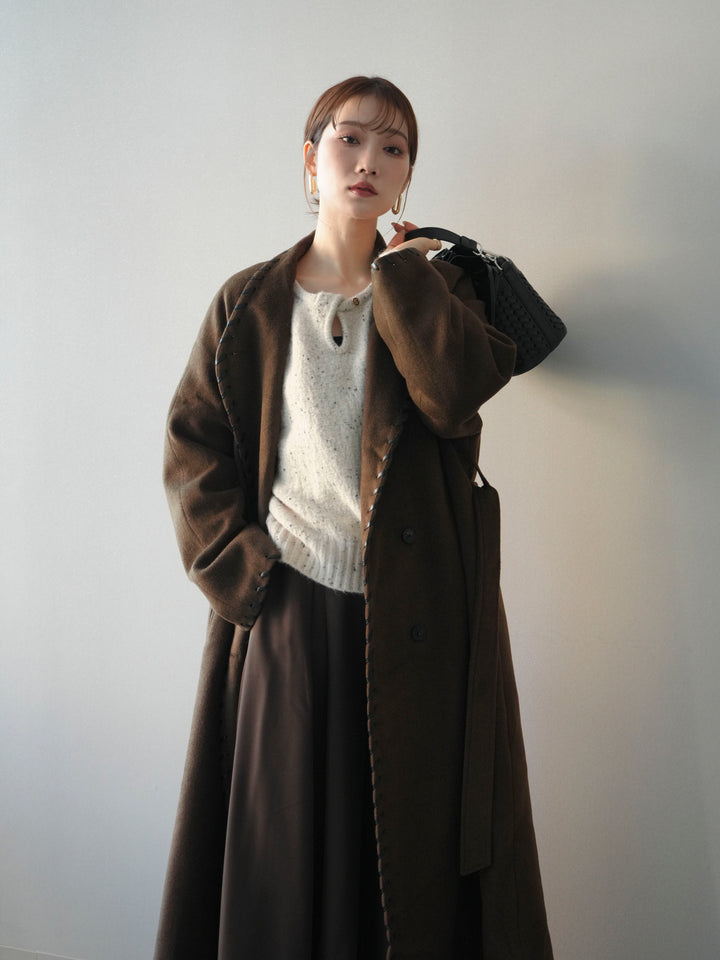 [SET]ハンドステッチ裏中綿ロングコート+ハンドステッチ裏中綿ロングコート(2set)