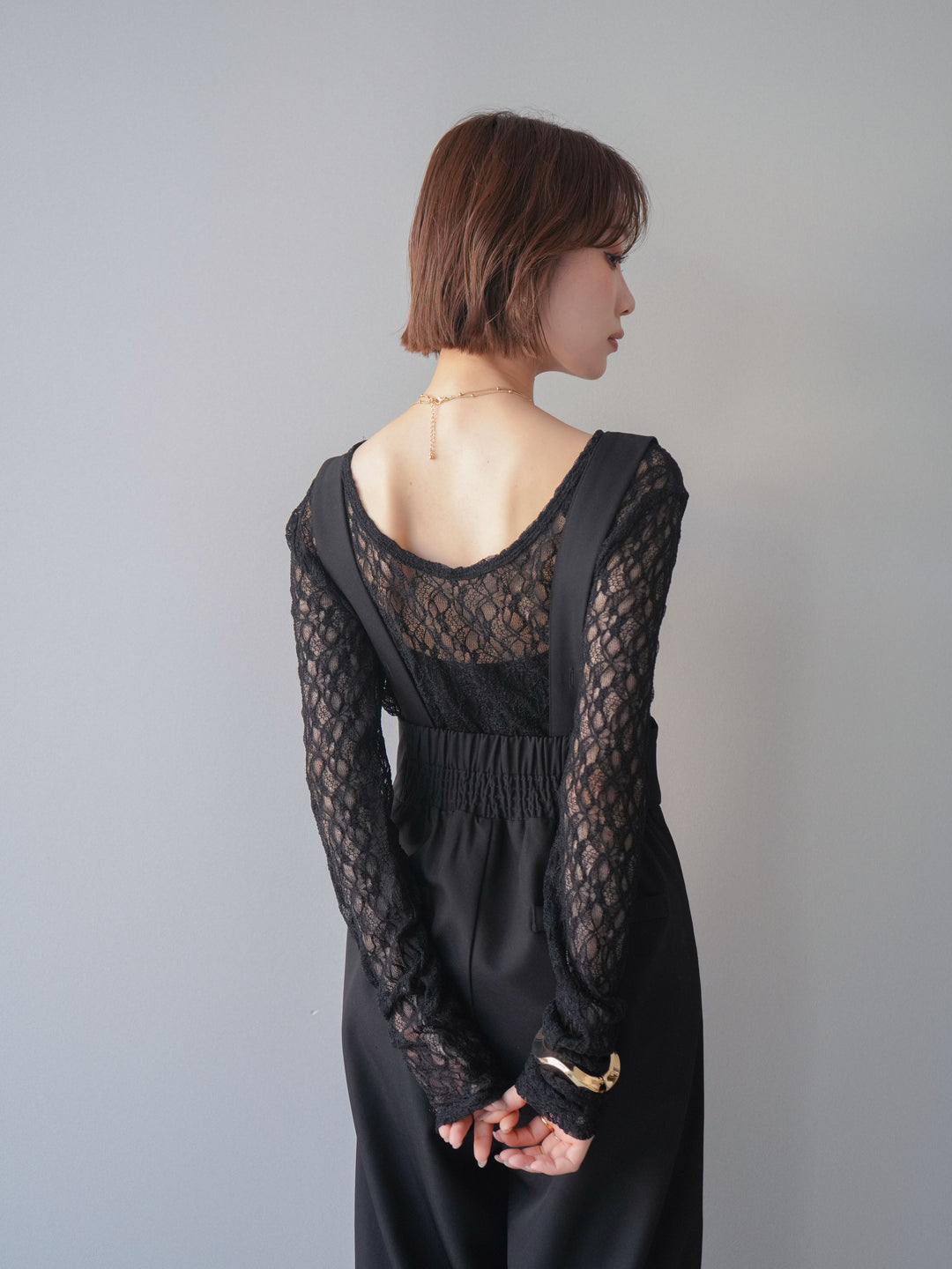 [予約]バックラウンドジャガードレーストップス/black