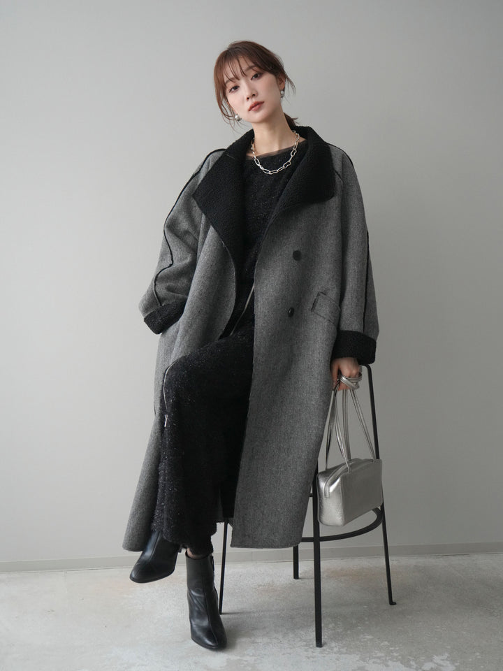 [予約]アウトシーム裏ボアコート/gray
