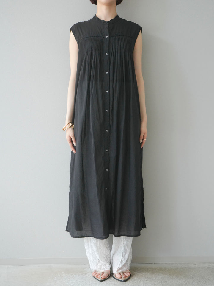 [予約]インド製コットンボイルワンピース/ブラック
