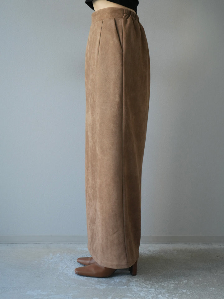 [予約]スエードタイトスカート/キャメル