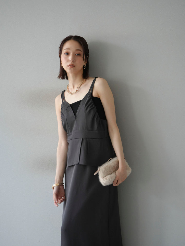 [予約]ビスチェデザインキャミワンピース/グレー