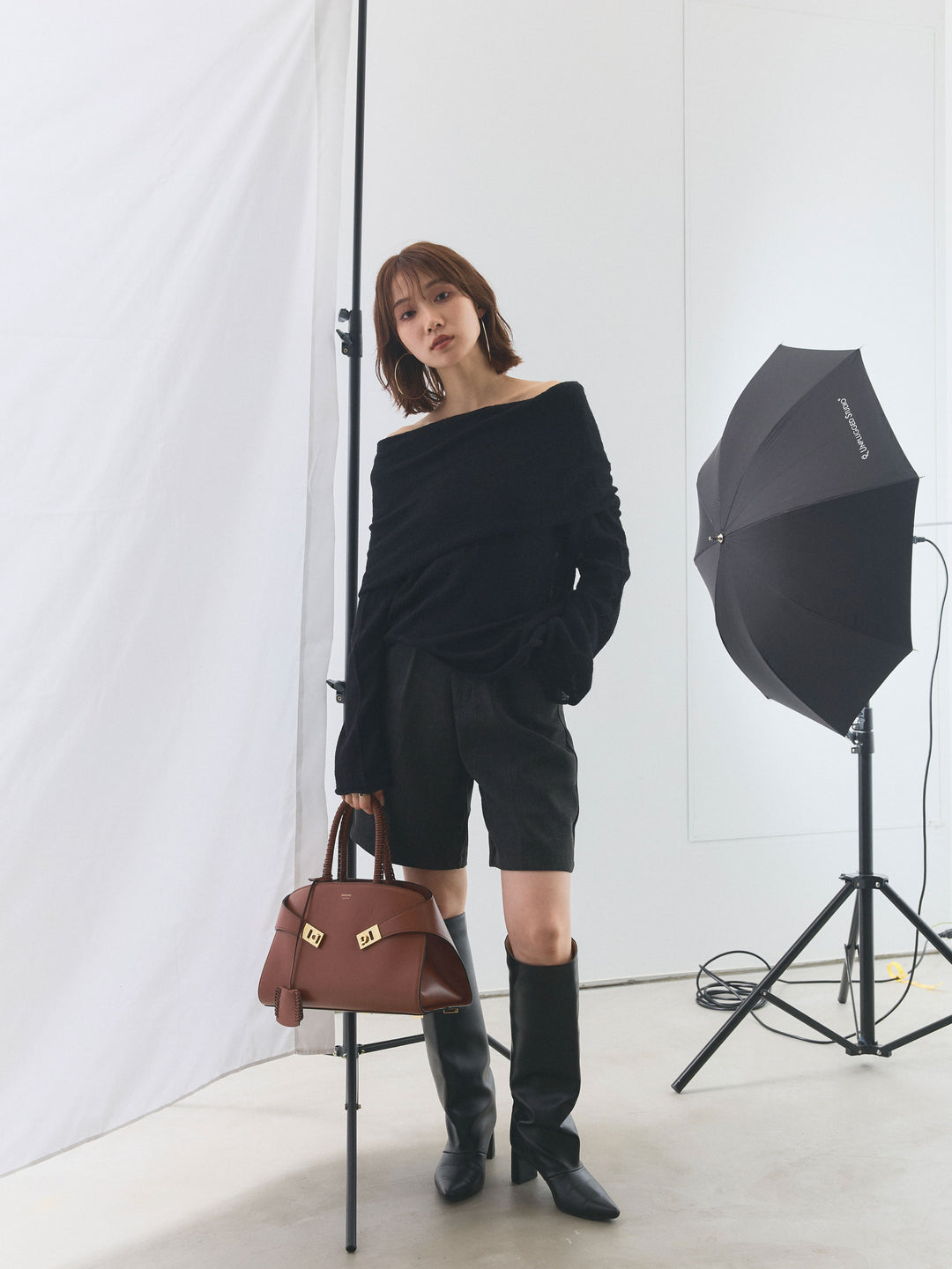 【Allure】[SET]オフショルシアーニットプルオーバー+オフショルシアーニットプルオーバー(2set)