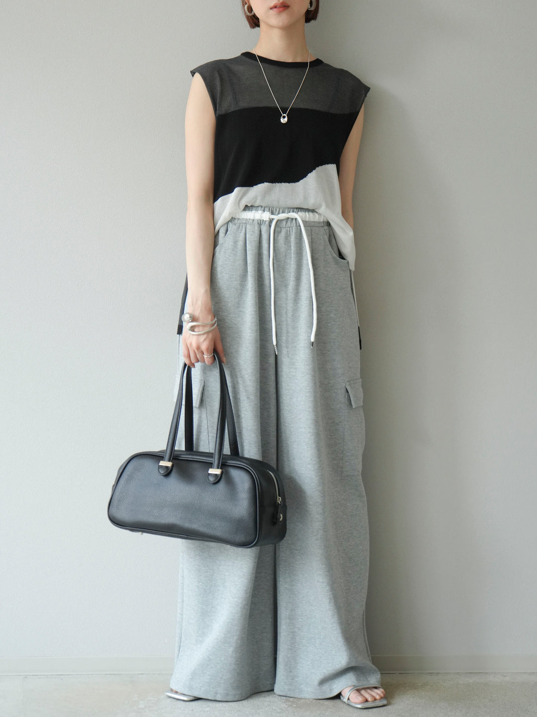 [SET]ウエストラインサイドポケットスウェットパンツ+ウエストラインサイドポケットスウェットパンツ(2set)