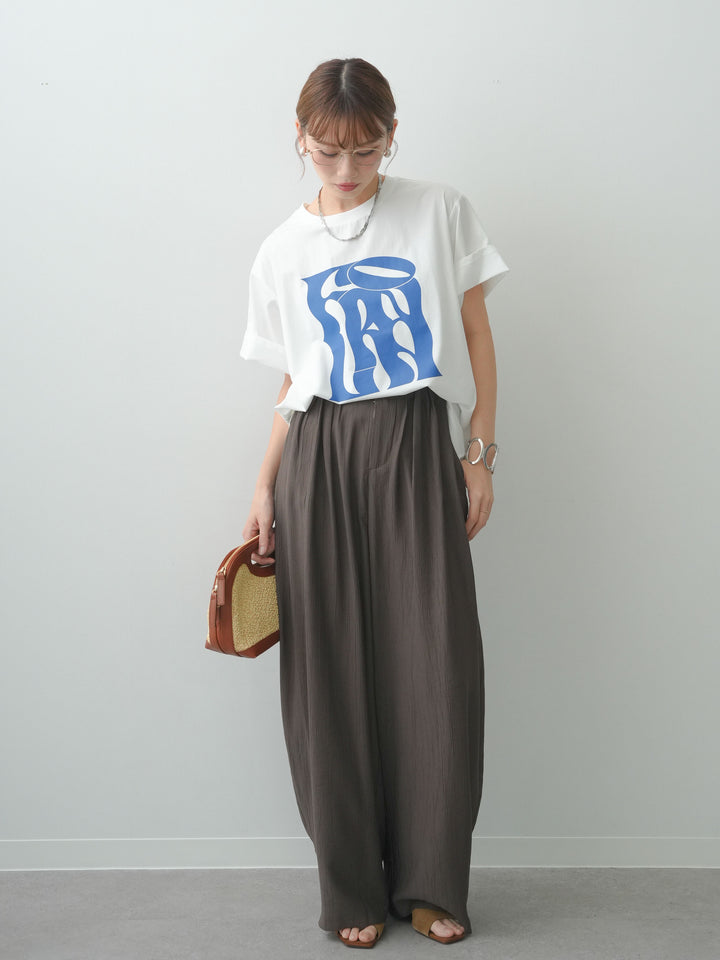 [SET]ベルト付ワッシャーライトワイドパンツ+ベルト付ワッシャーライトワイドパンツ(2set)