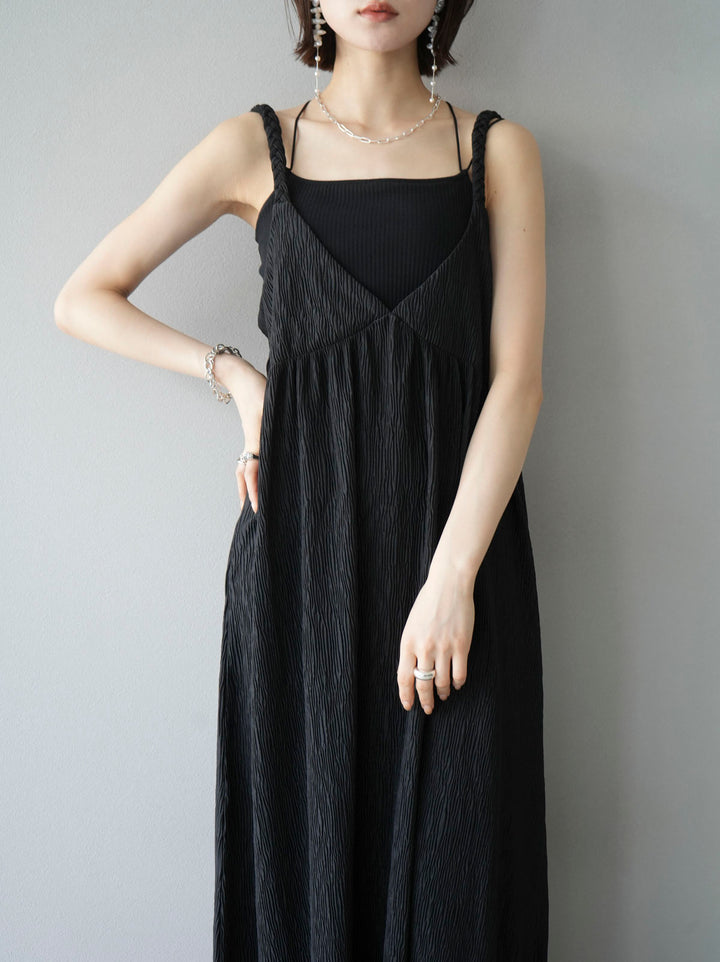 Willow braided string cami dress/black