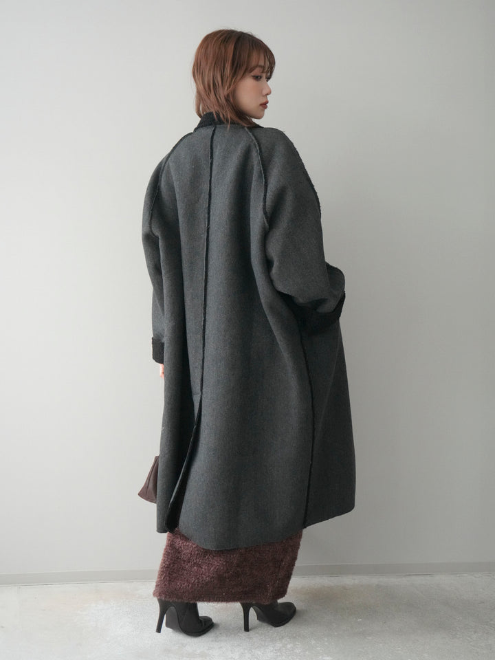 [SET]アウトシーム裏ボアコート+ラメシャギートップス(2set)